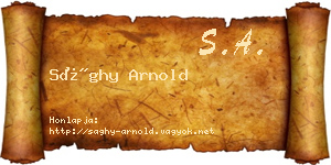 Sághy Arnold névjegykártya