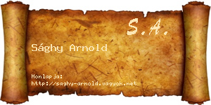 Sághy Arnold névjegykártya