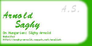 arnold saghy business card